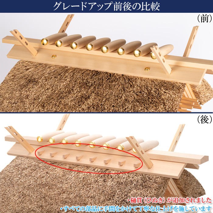 神棚 茅葺三社宮 屋根違 大〈K-4〉 グレードアップ前後比較